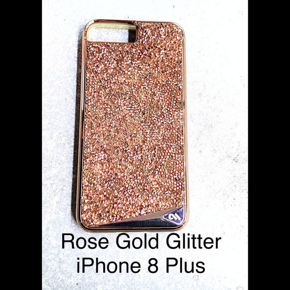 Rose Glitter I Phone 8 Plus Case From Verizon, Preowned